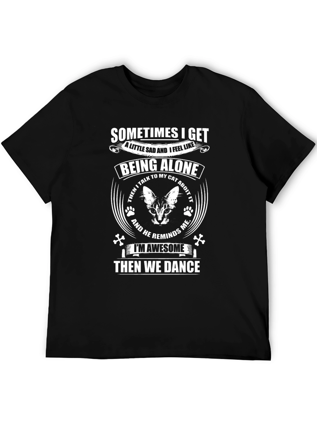 Cat Lover Graphic T-Shirt - Alone but Awesome