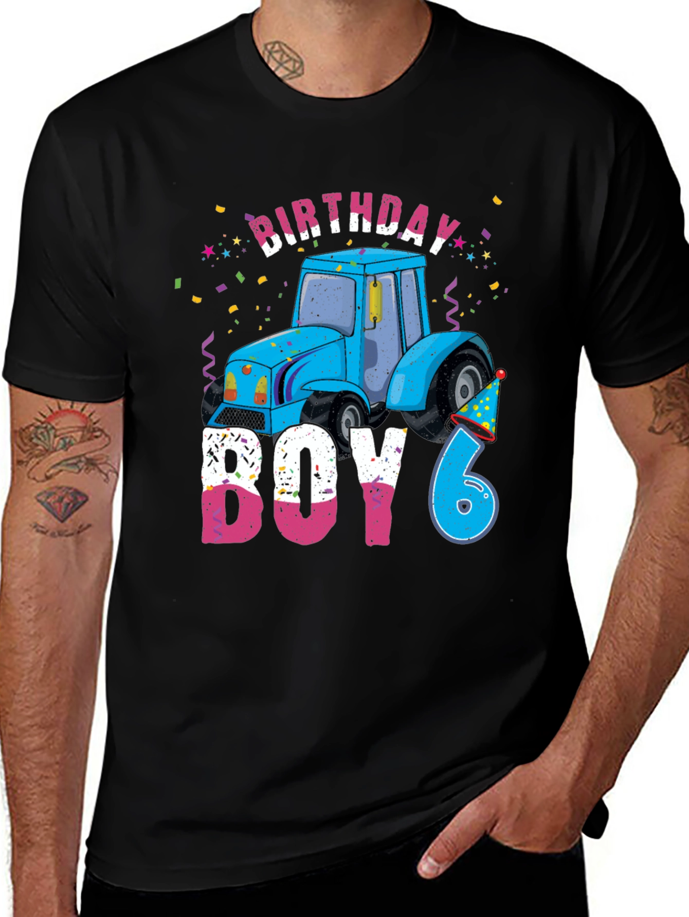 Birthday Boy Tractor 6th Birthday T-Shirt