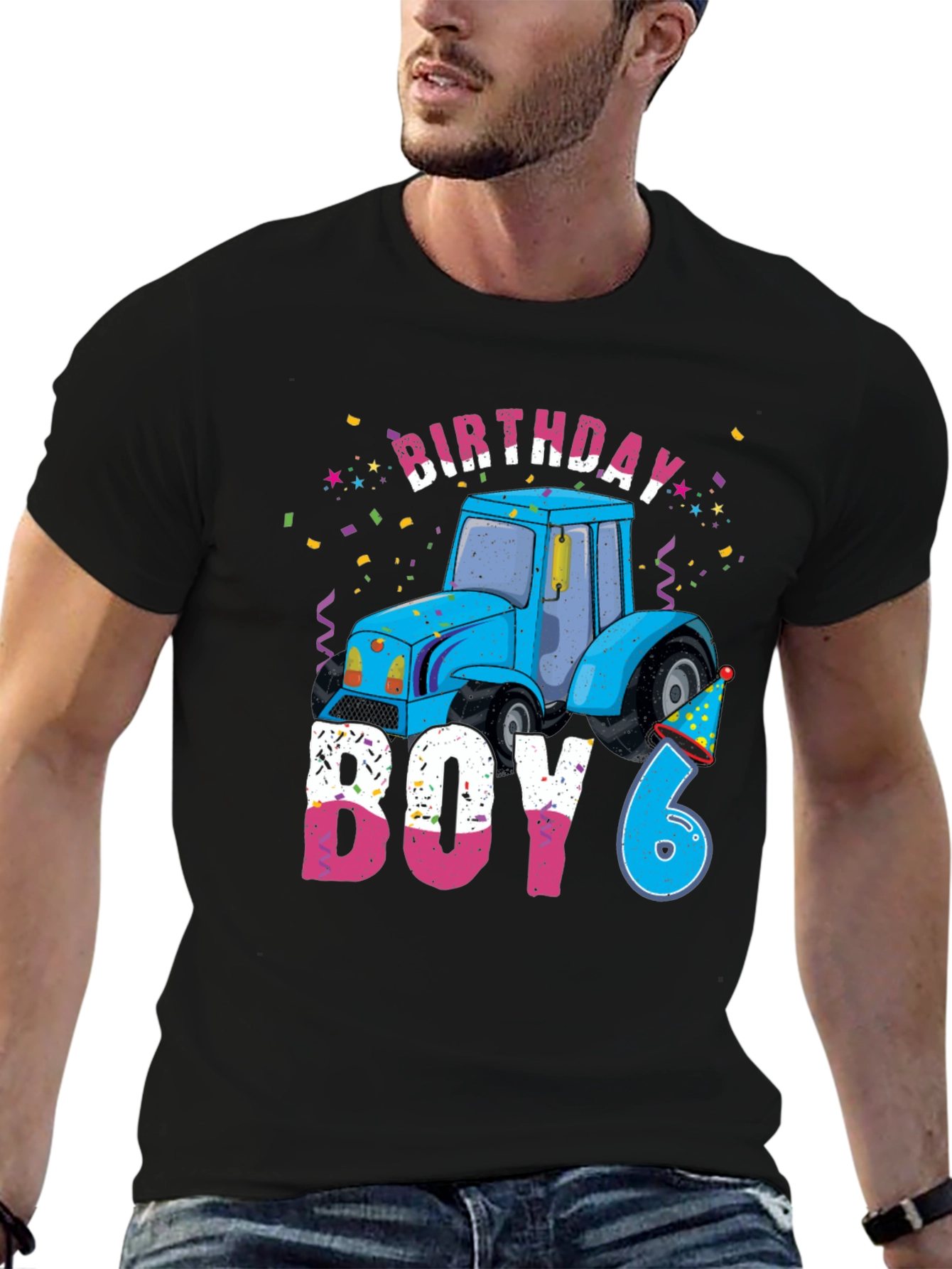 Birthday Boy Tractor 6th Birthday T-Shirt