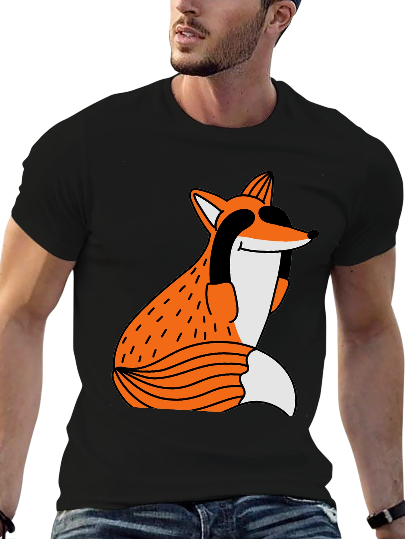 Funky Fox Graphic Tee - Unisex Black T-Shirt