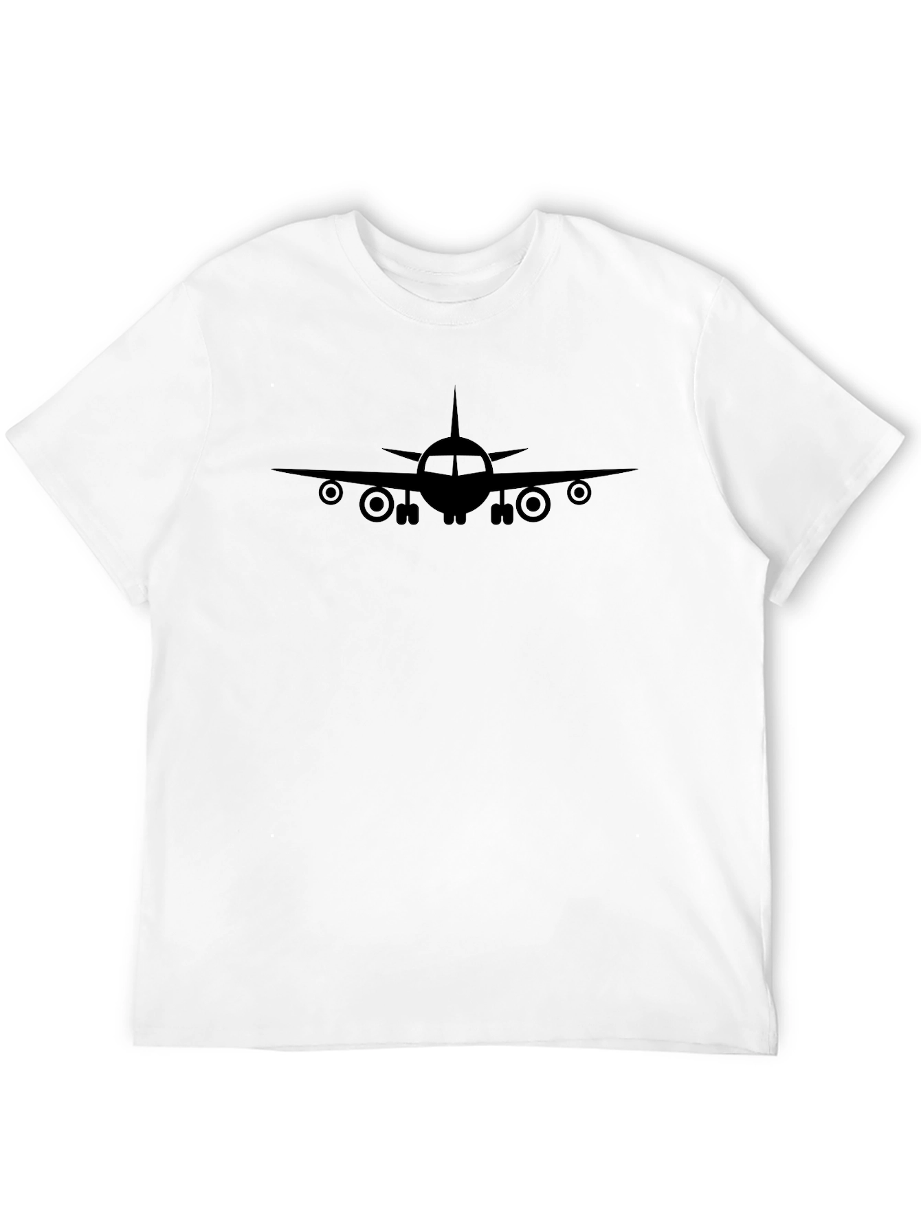 Airplane Graphic Tee - Black Cotton T-Shirt
