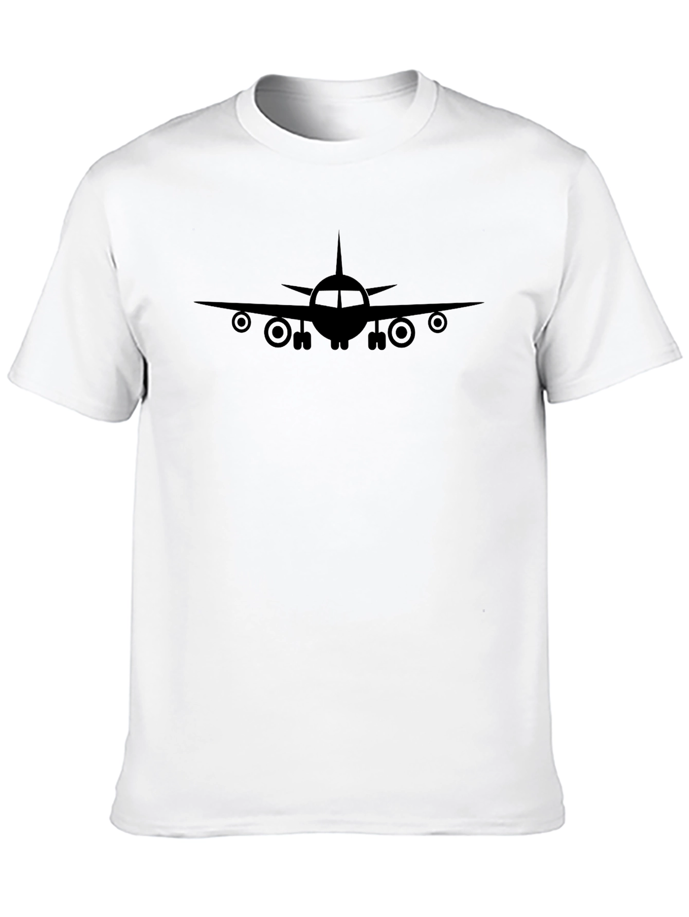 Airplane Graphic Tee - Black Cotton T-Shirt