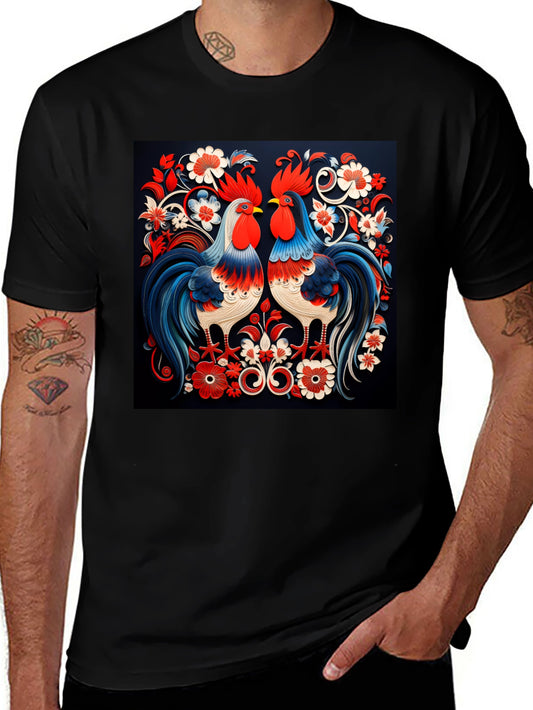 Rooster Folk Art Graphic Tee