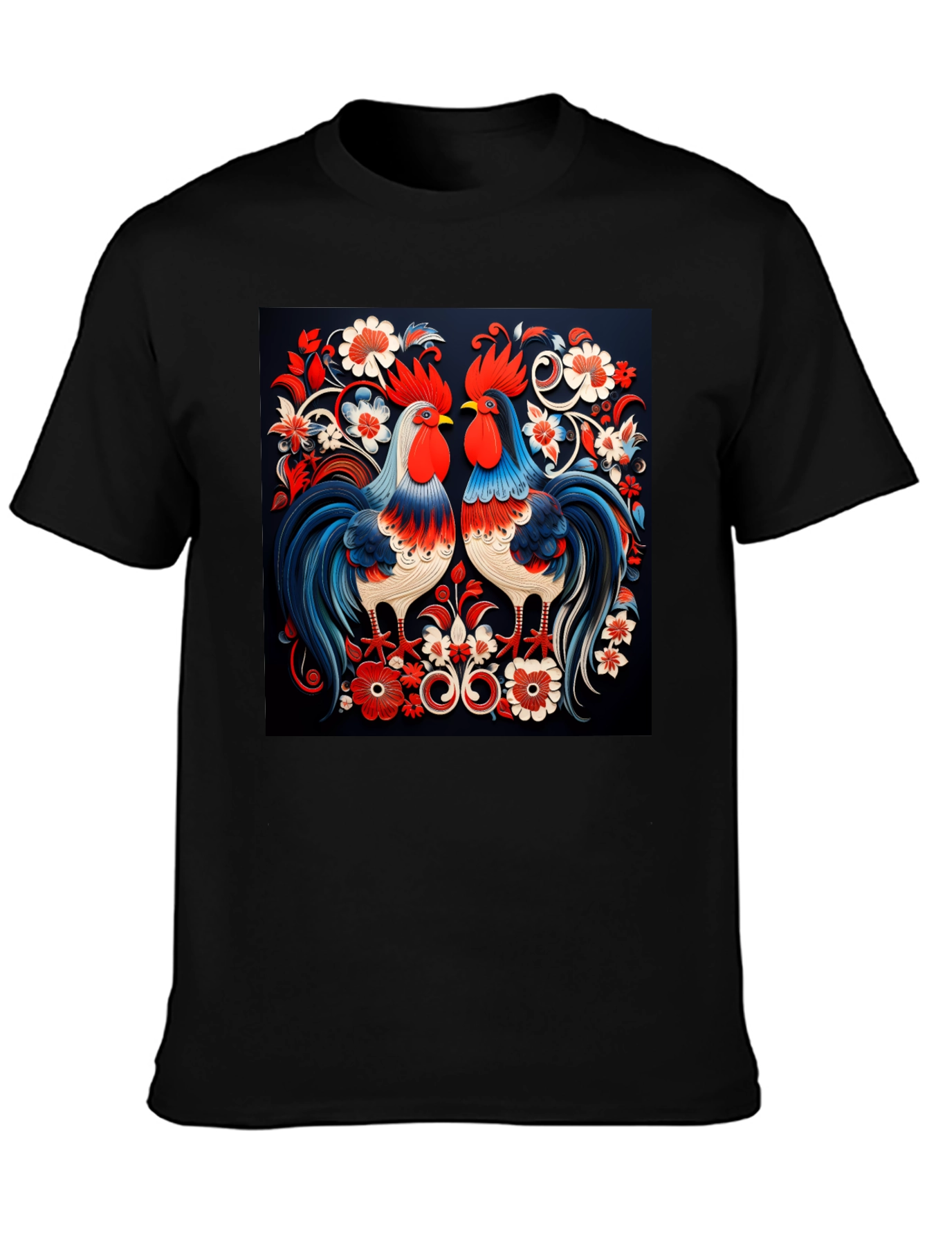 Rooster Folk Art Graphic Tee