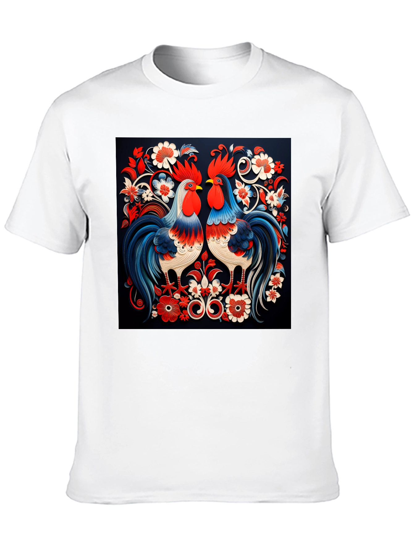 Rooster Folk Art Graphic Tee