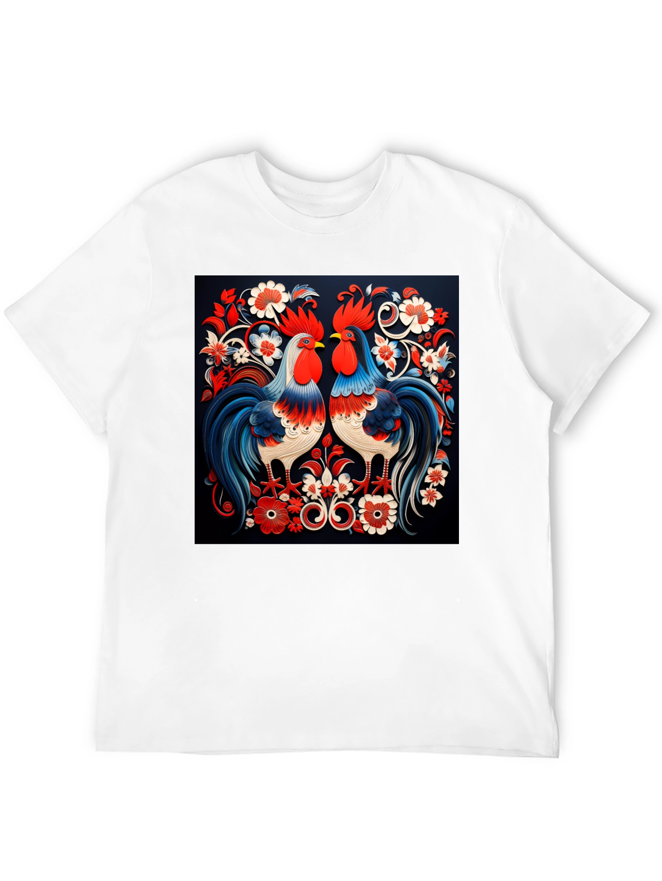 Rooster Folk Art Graphic Tee