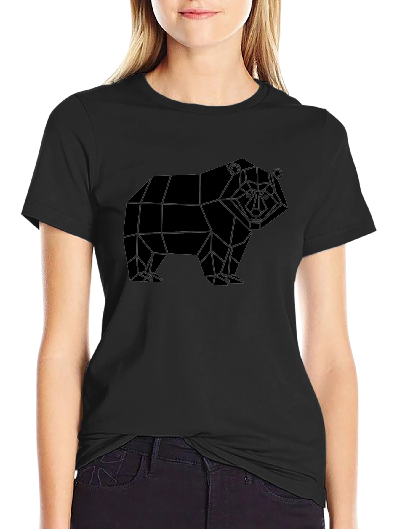 Geometric Bear Black T-Shirt