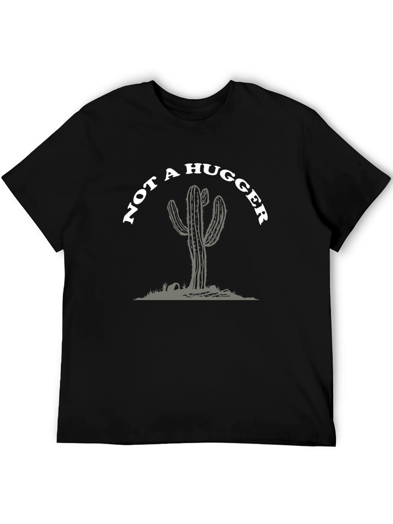 Not A Hugger Cactus Graphic Tee - Black
