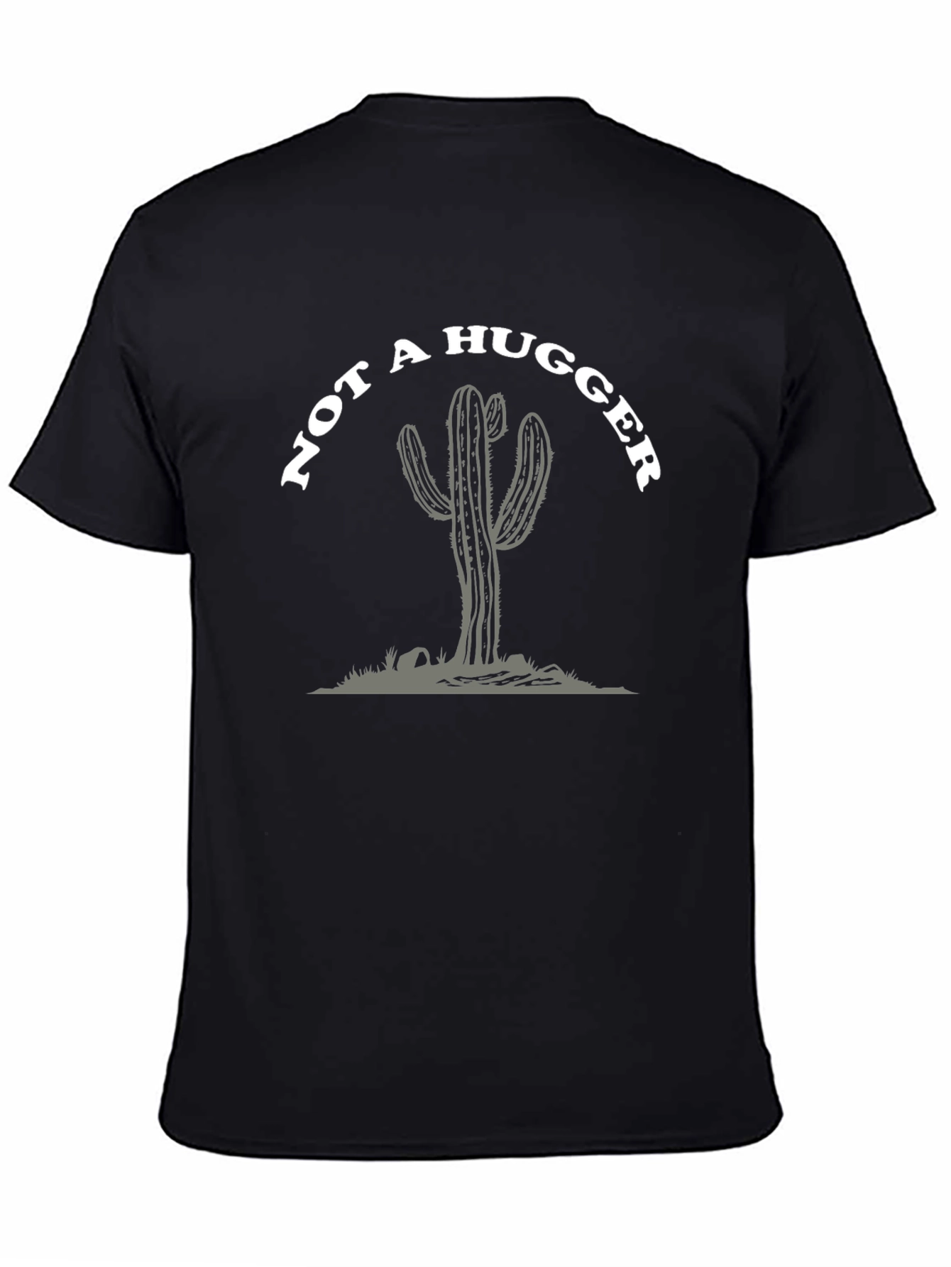Not A Hugger Cactus Graphic Tee - Black