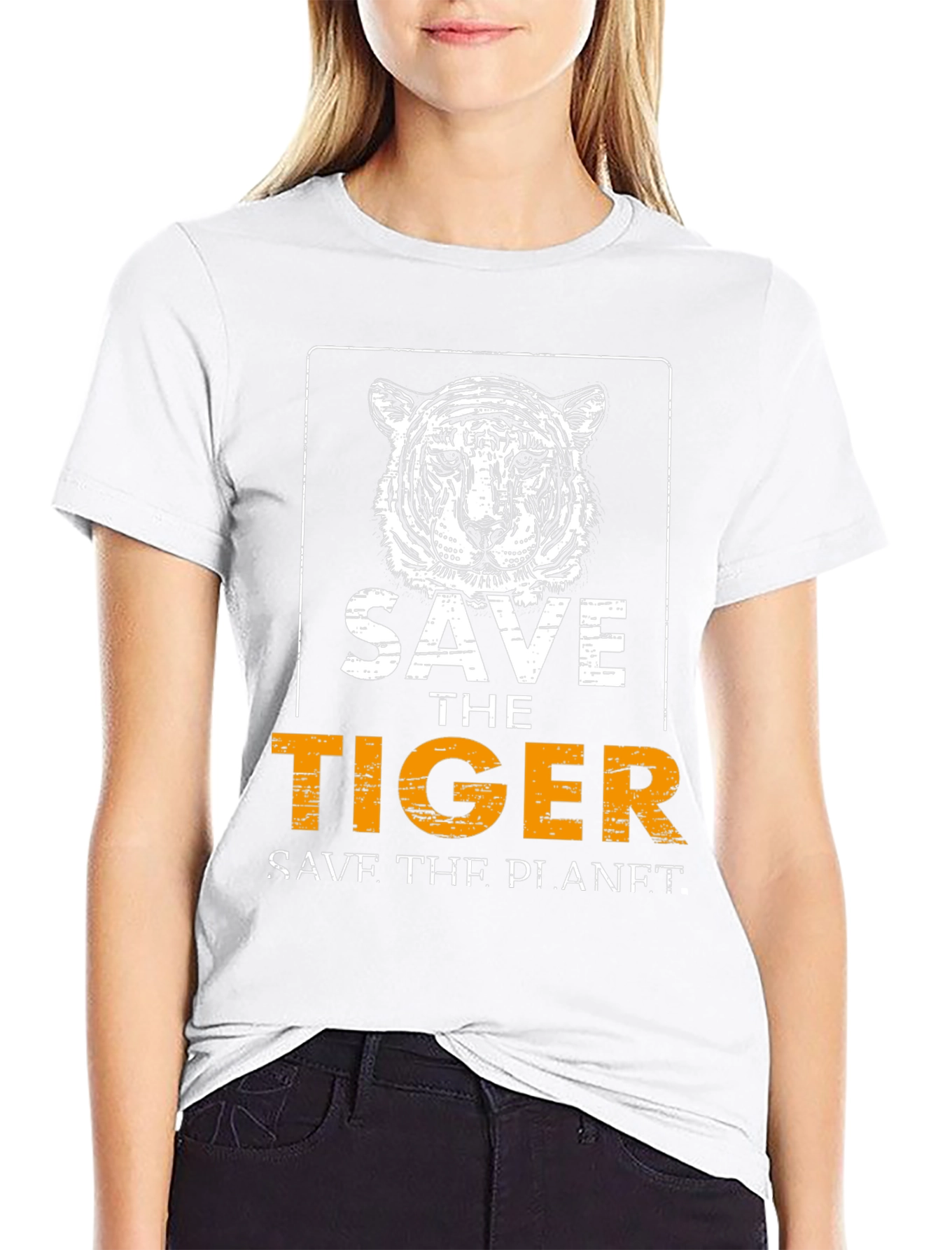Save the Tiger Graphic Tee - Black Cotton T-Shirt