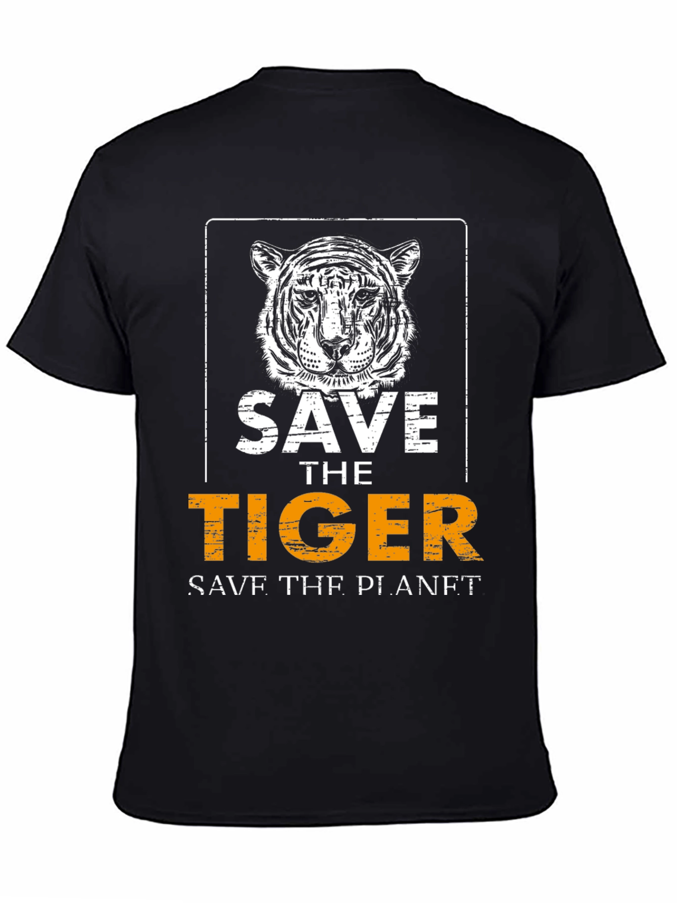 Save the Tiger Graphic Tee - Black Cotton T-Shirt