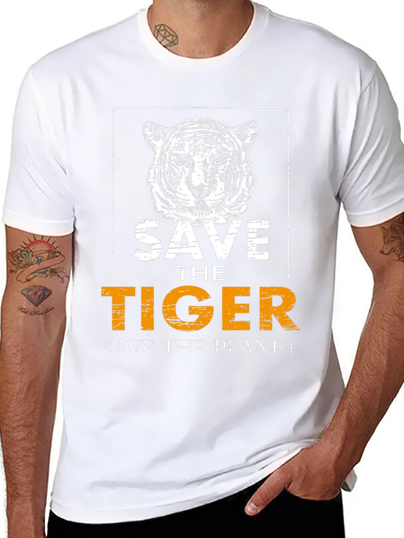 Save the Tiger Graphic Tee - Black Cotton T-Shirt