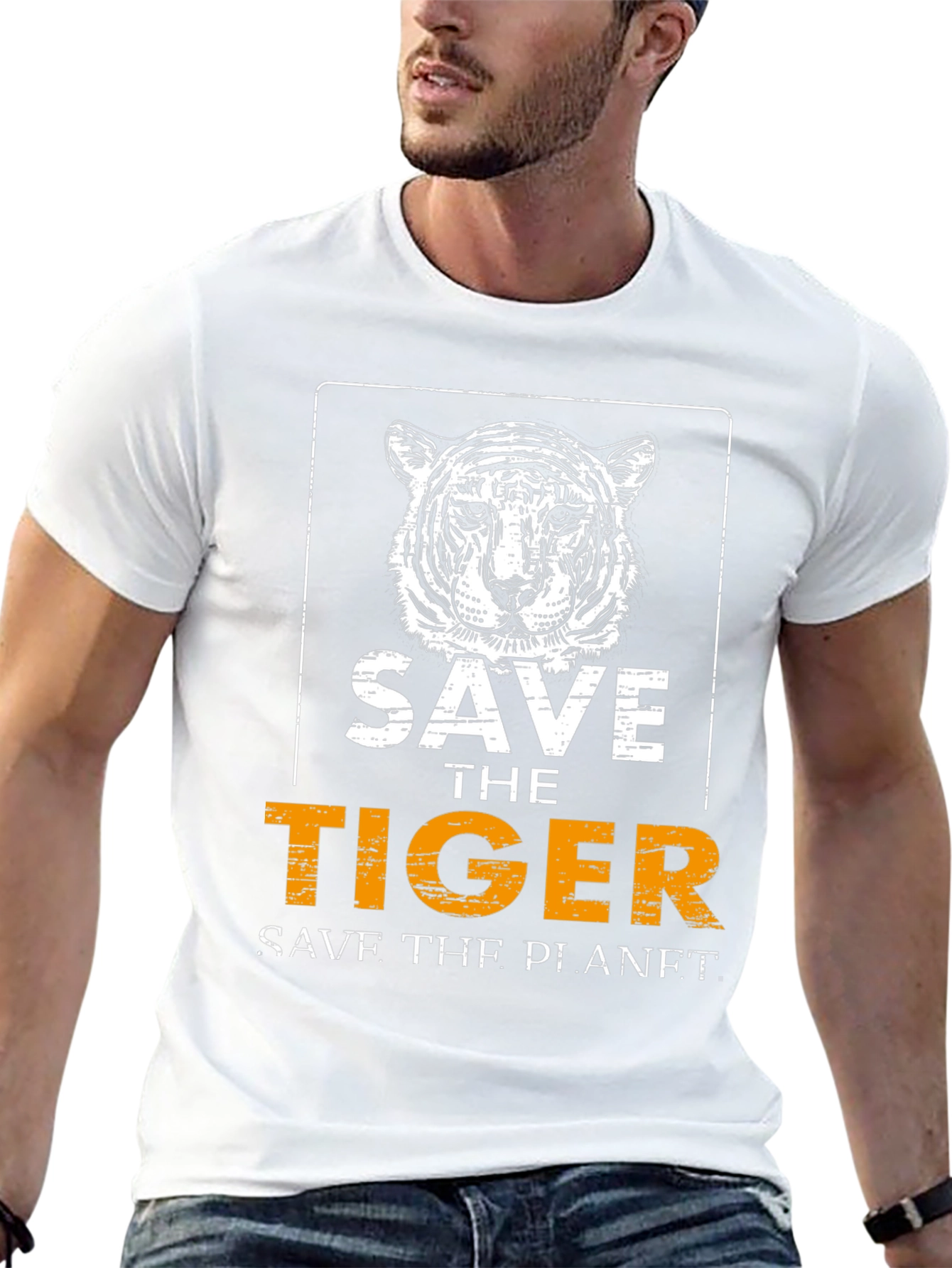 Save the Tiger Graphic Tee - Black Cotton T-Shirt