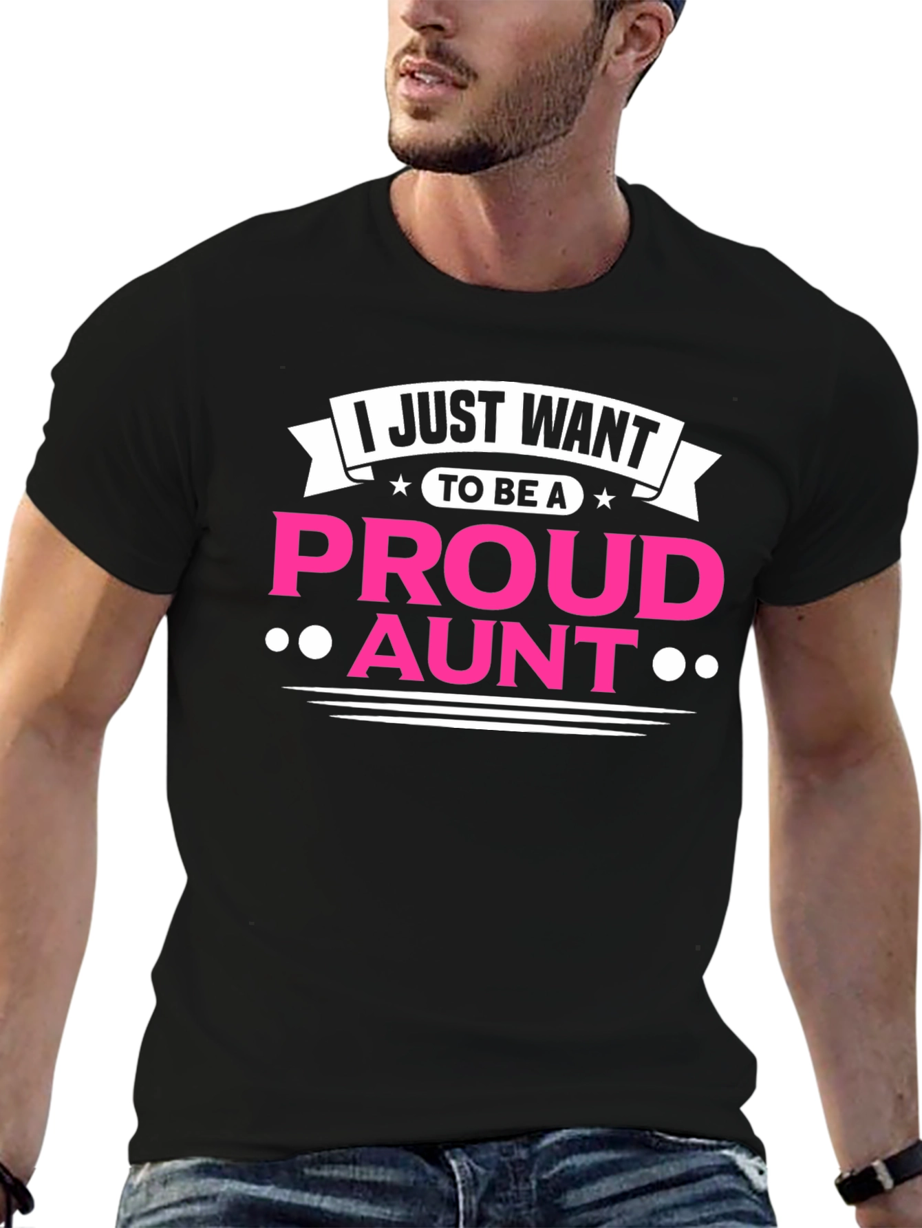 Proud Aunt T-Shirt - Black Cotton Tee