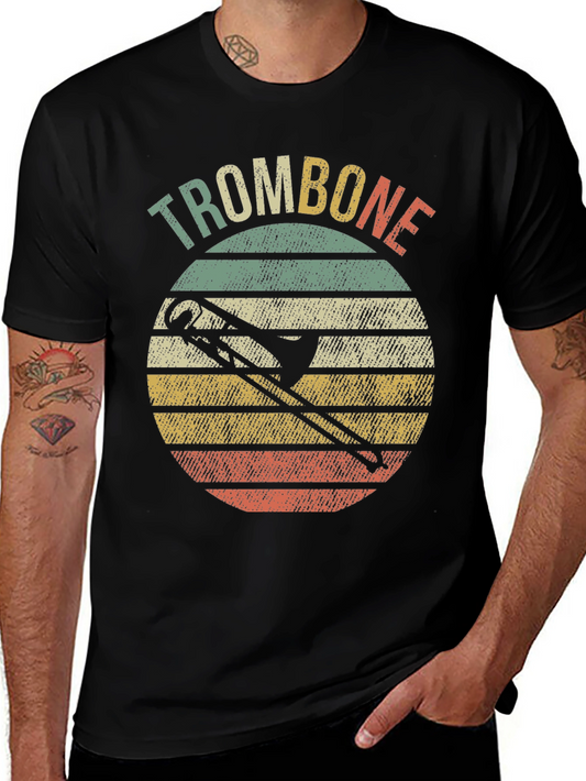 Retro Trombone Sunset Music T-Shirt