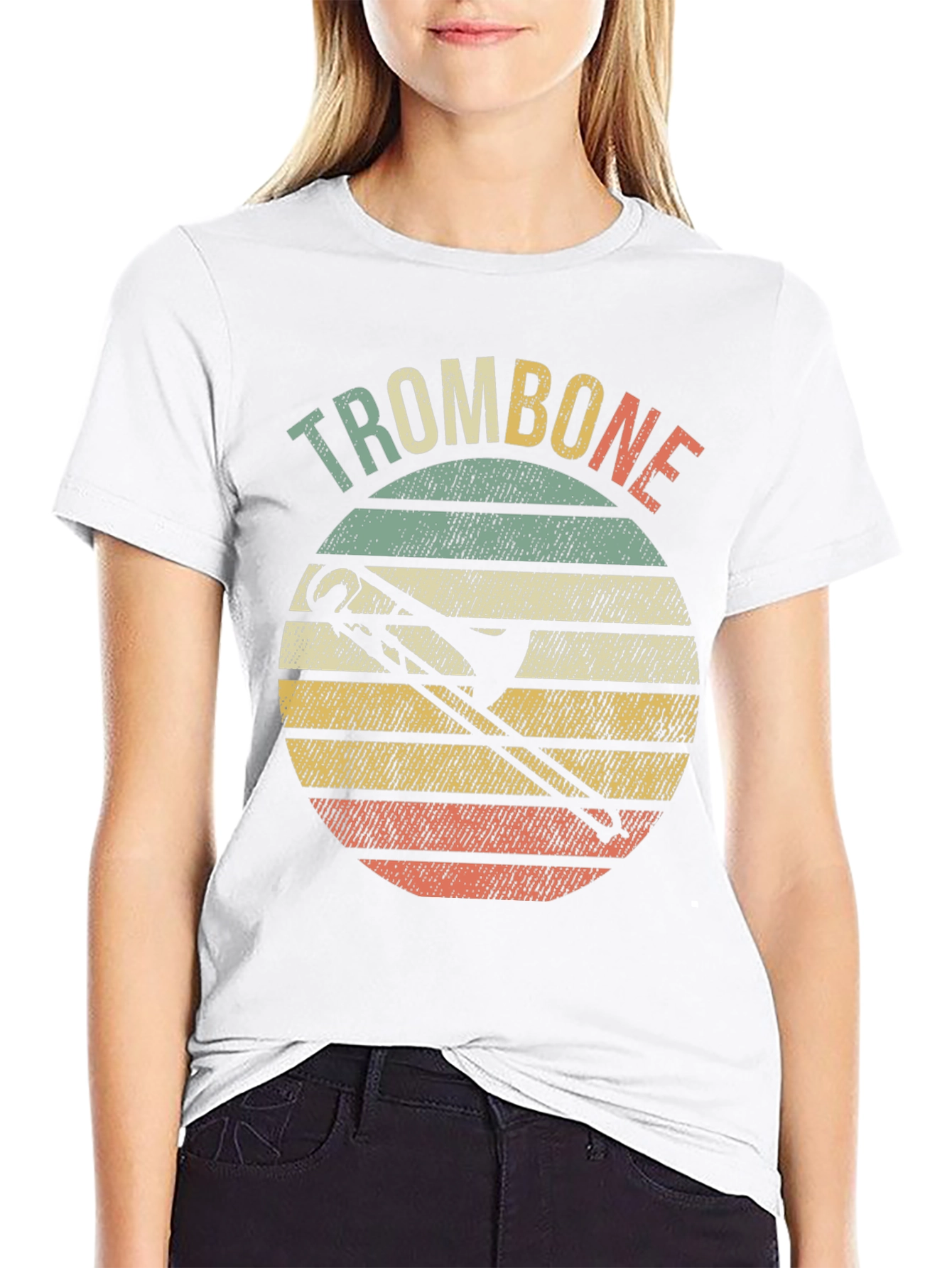 Retro Trombone Sunset Music T-Shirt