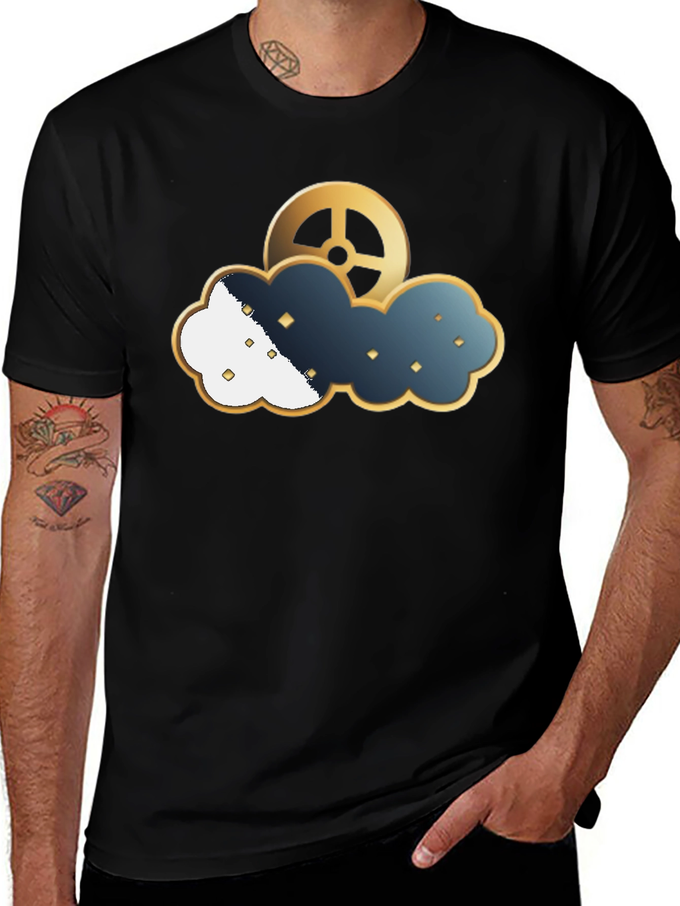 Steampunk Cloud Gear T-Shirt - Unique Design