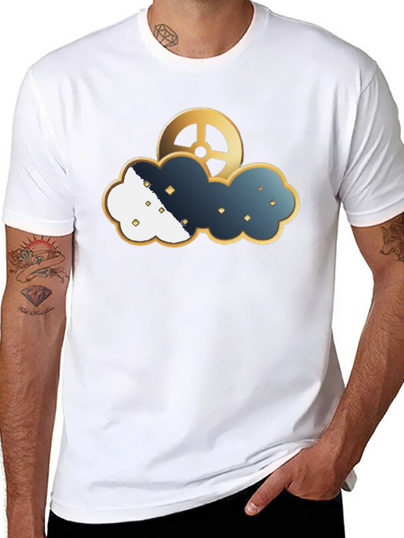 Steampunk Cloud Gear T-Shirt - Unique Design