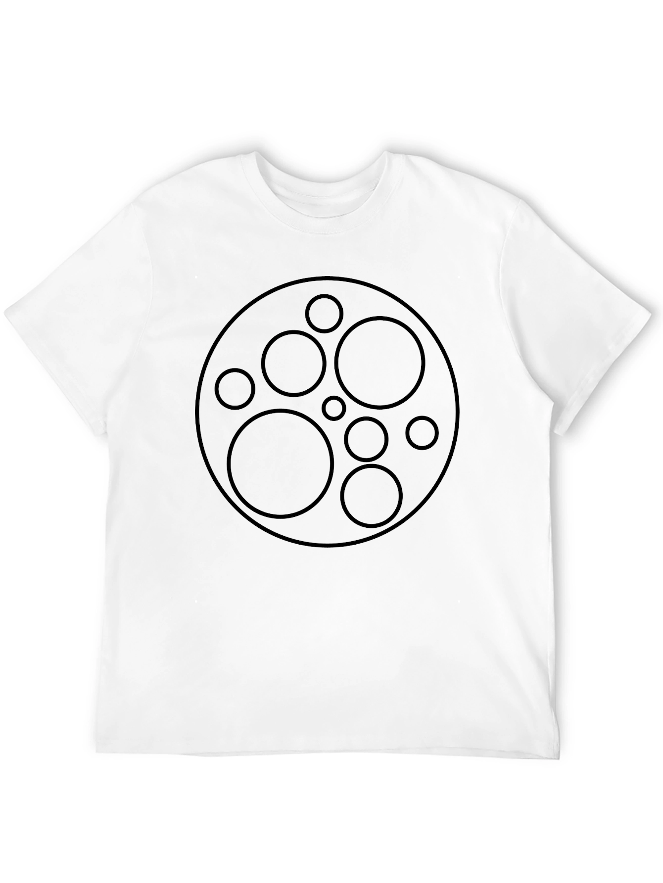 Geometric Circle Design Black T-Shirt
