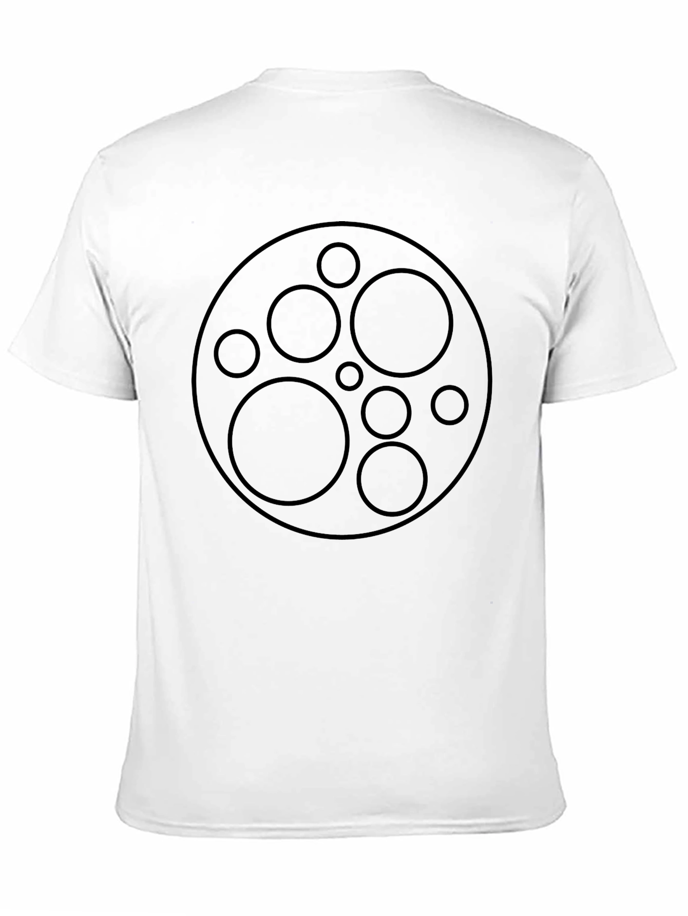Geometric Circle Design Black T-Shirt
