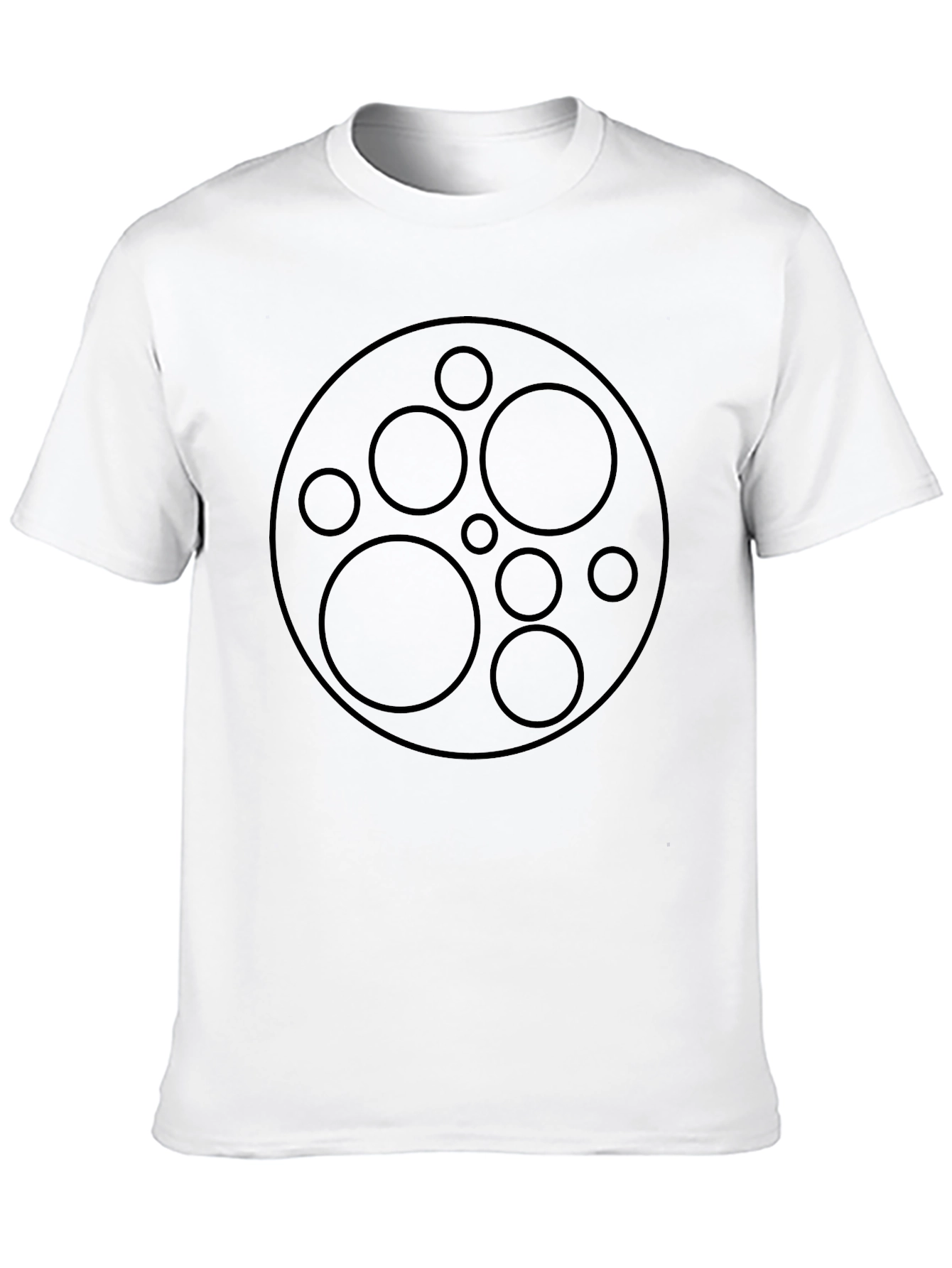 Geometric Circle Design Black T-Shirt