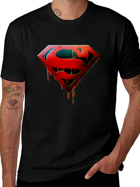 Superman Drip Graphic Black T-Shirt