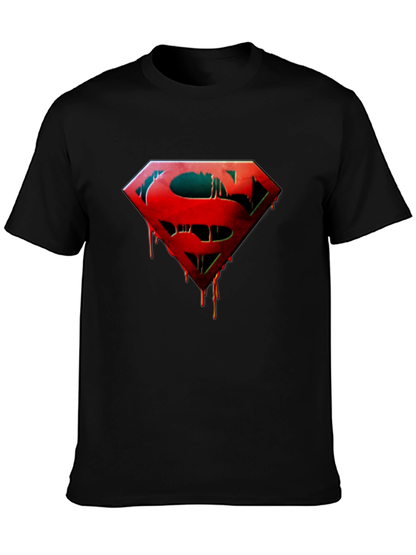 Superman Drip Graphic Black T-Shirt
