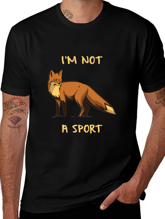 Im Not a Sport Fox Graphic T-Shirt - Black