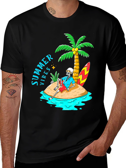 Summer Vibes Skeleton Island Graphic Tee