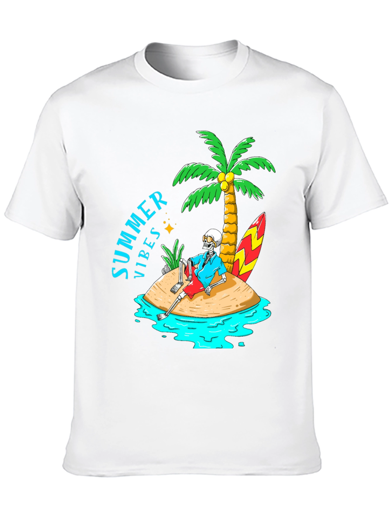 Summer Vibes Skeleton Island Graphic Tee