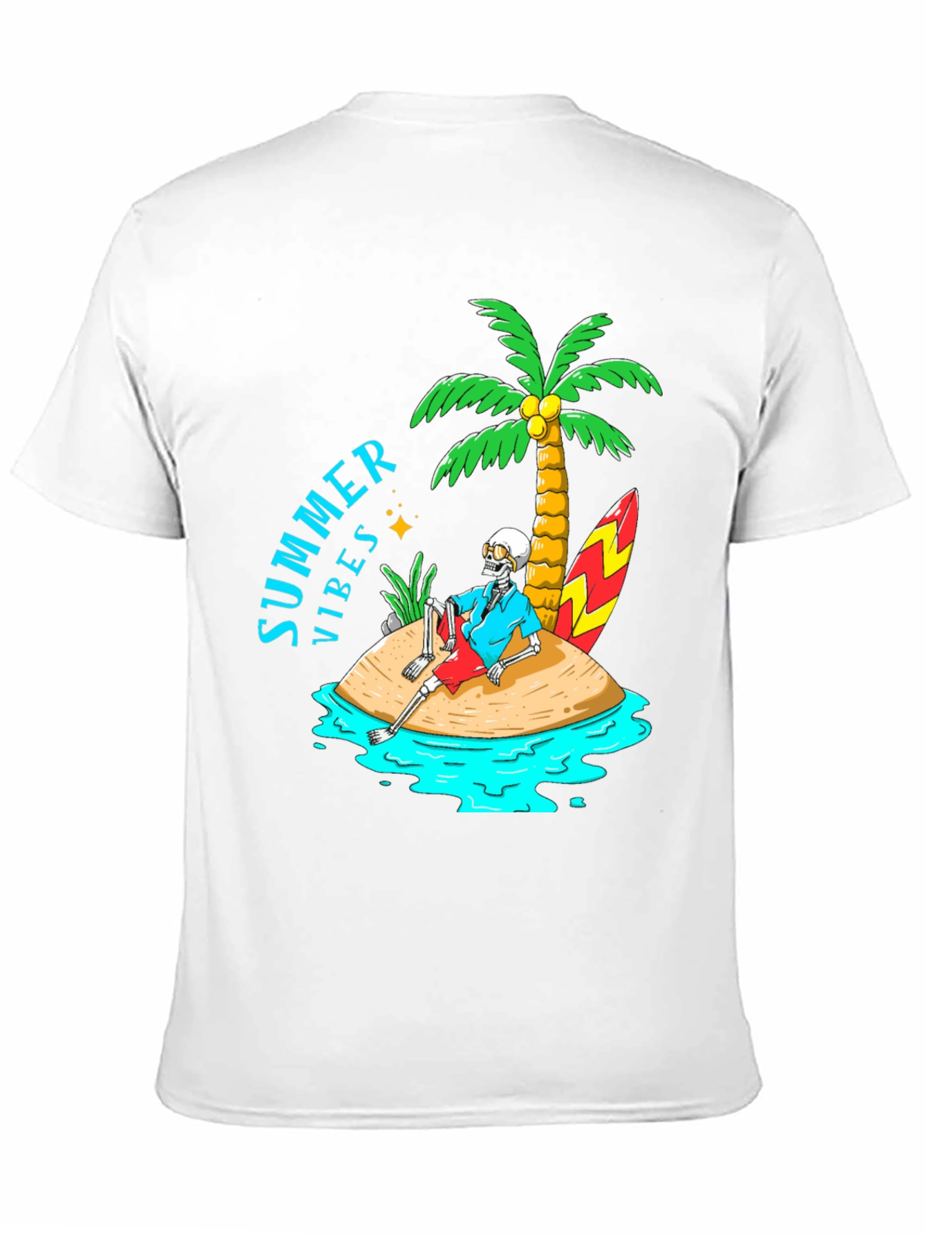 Summer Vibes Skeleton Island Graphic Tee