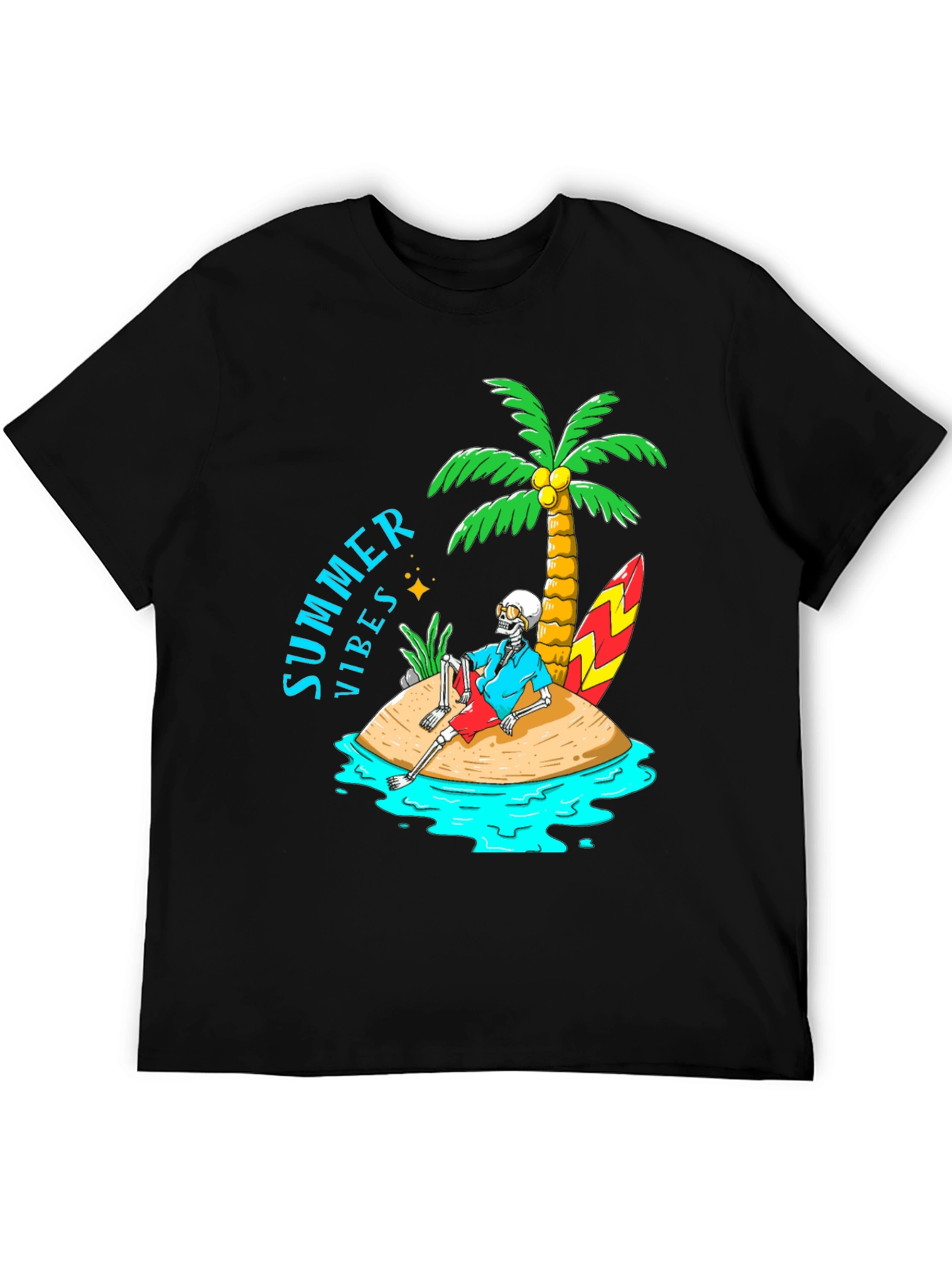 Summer Vibes Skeleton Island Graphic Tee