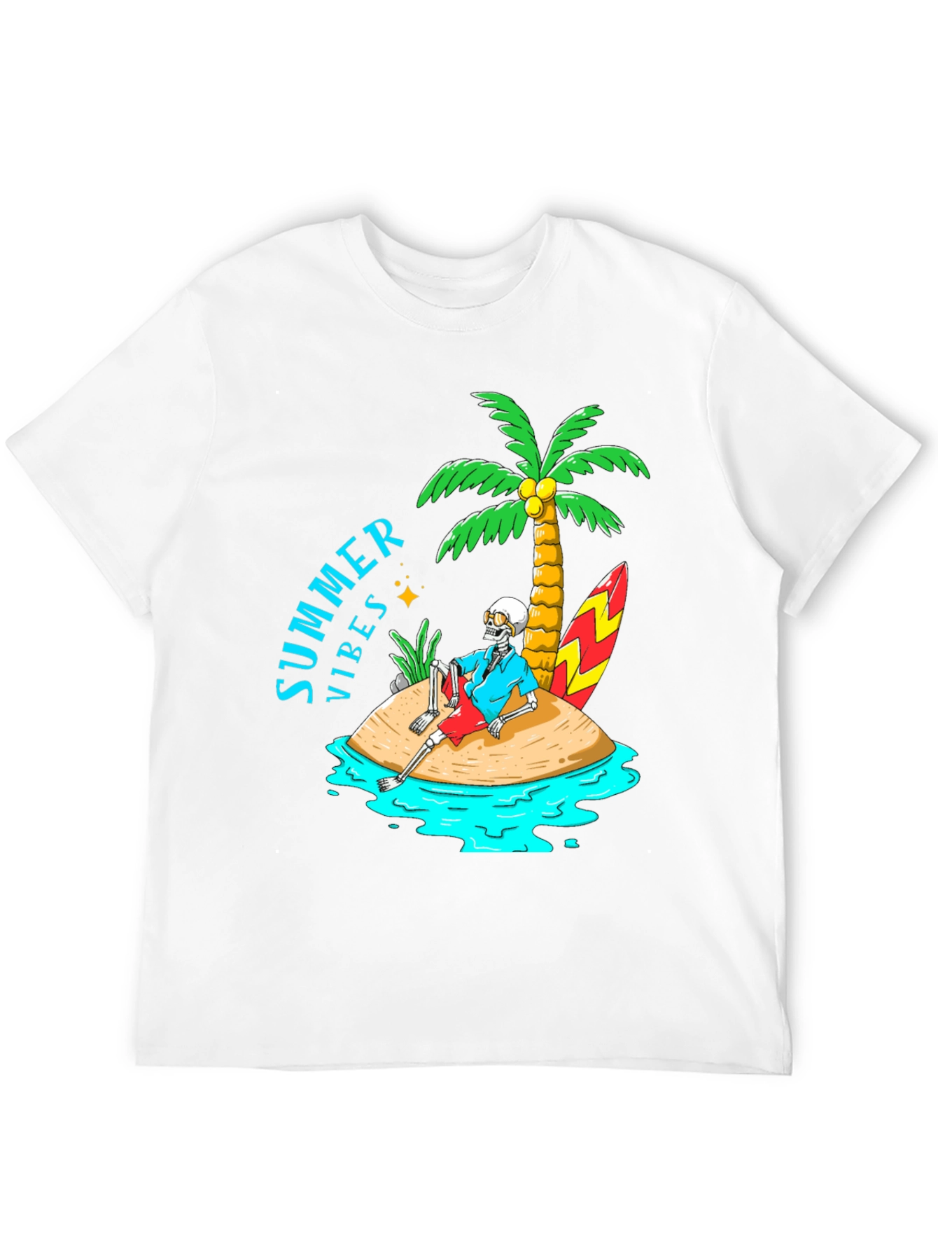 Summer Vibes Skeleton Island Graphic Tee