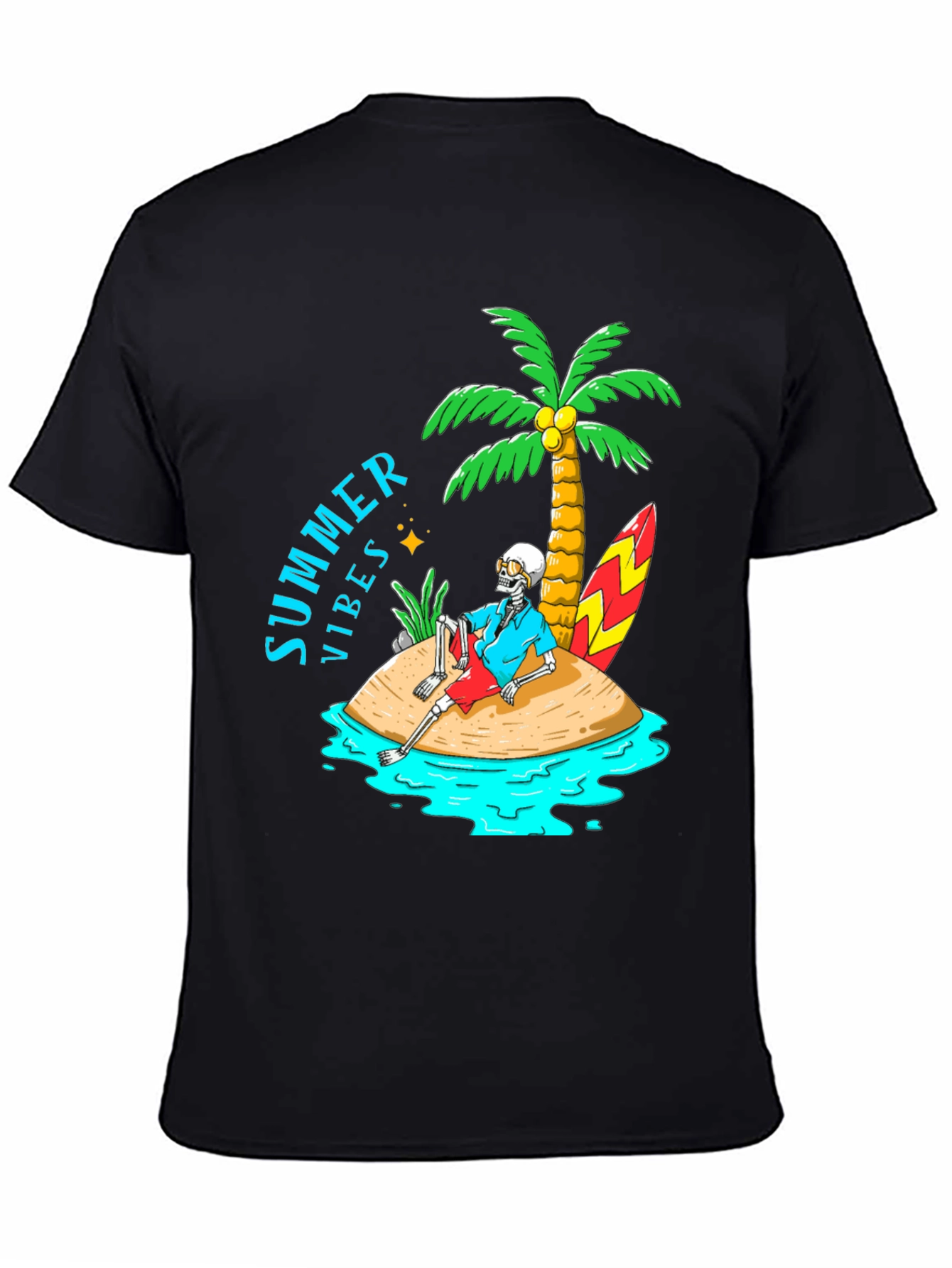 Summer Vibes Skeleton Island Graphic Tee
