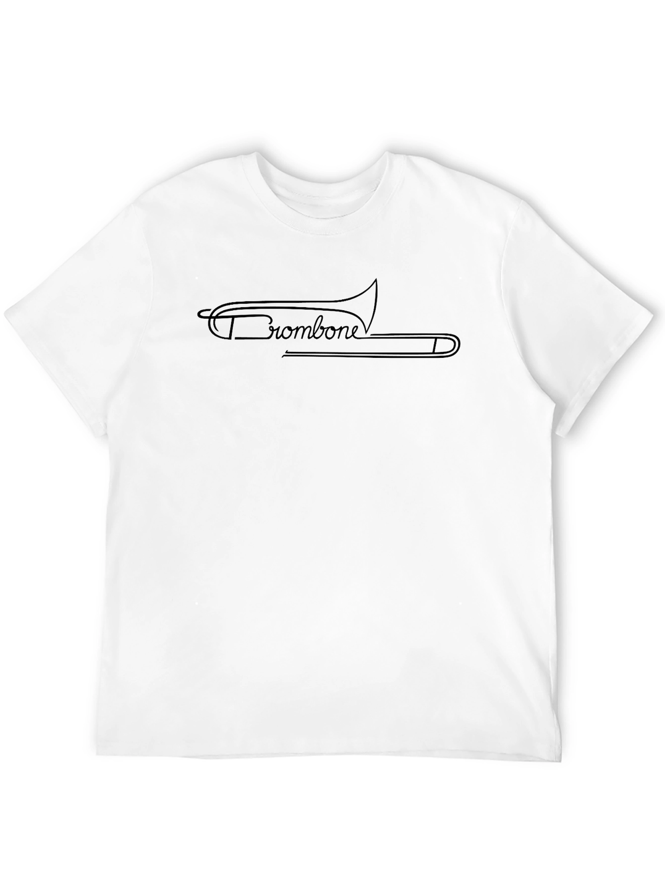 Trombone Outline Tee - Musical Instrument Graphic Shirt