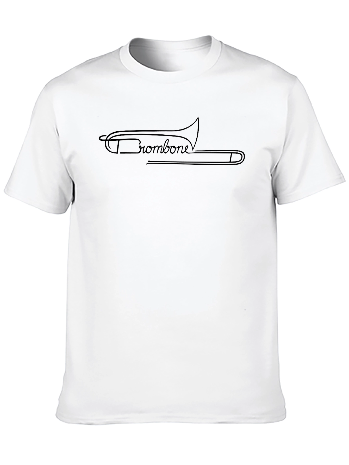 Trombone Outline Tee - Musical Instrument Graphic Shirt