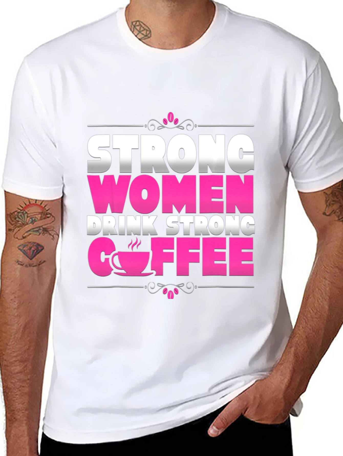 Strong Women Drink Strong Coffee Graphic Tee