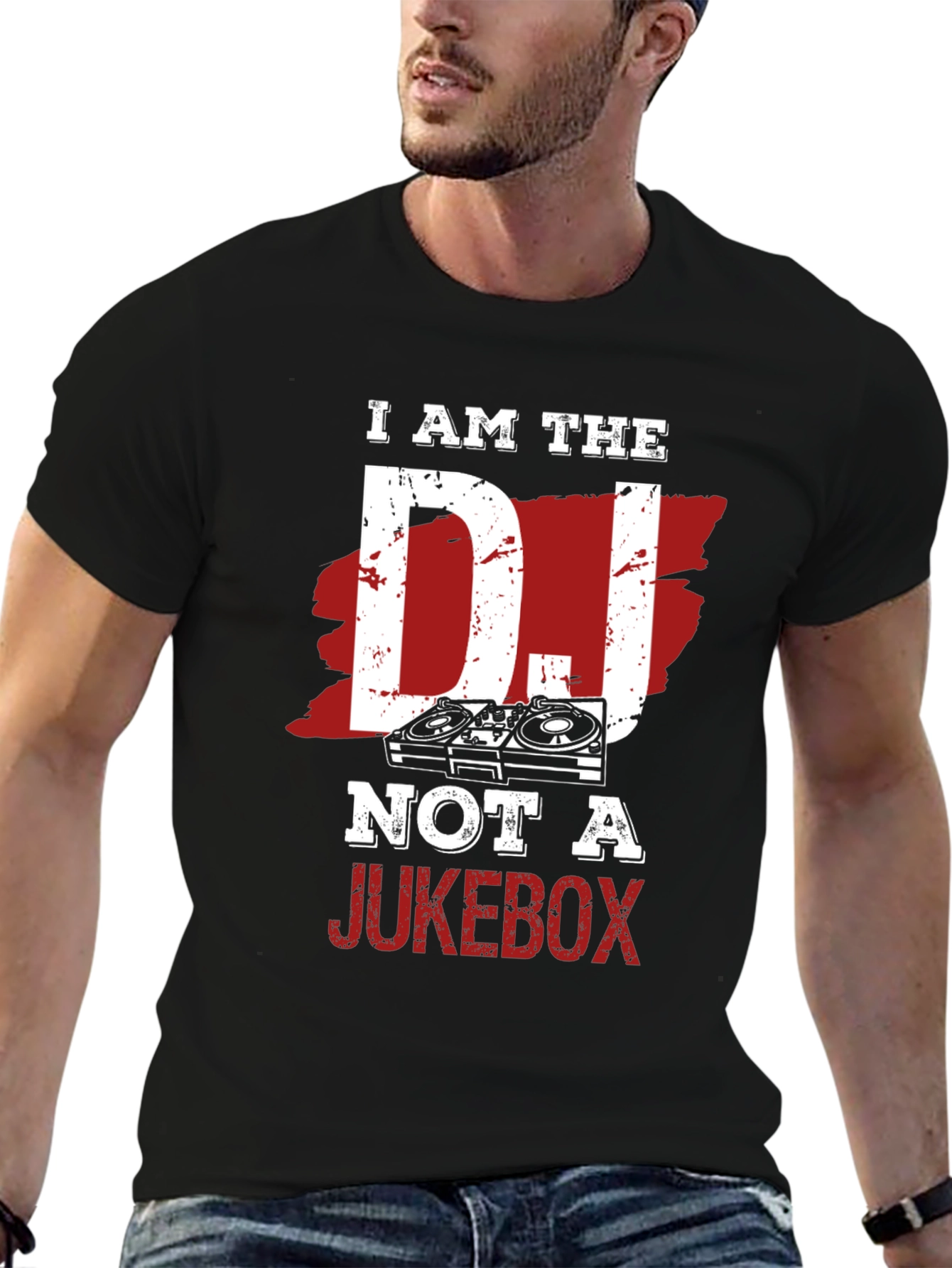 I am the DJ Not a Jukebox Black T-Shirt