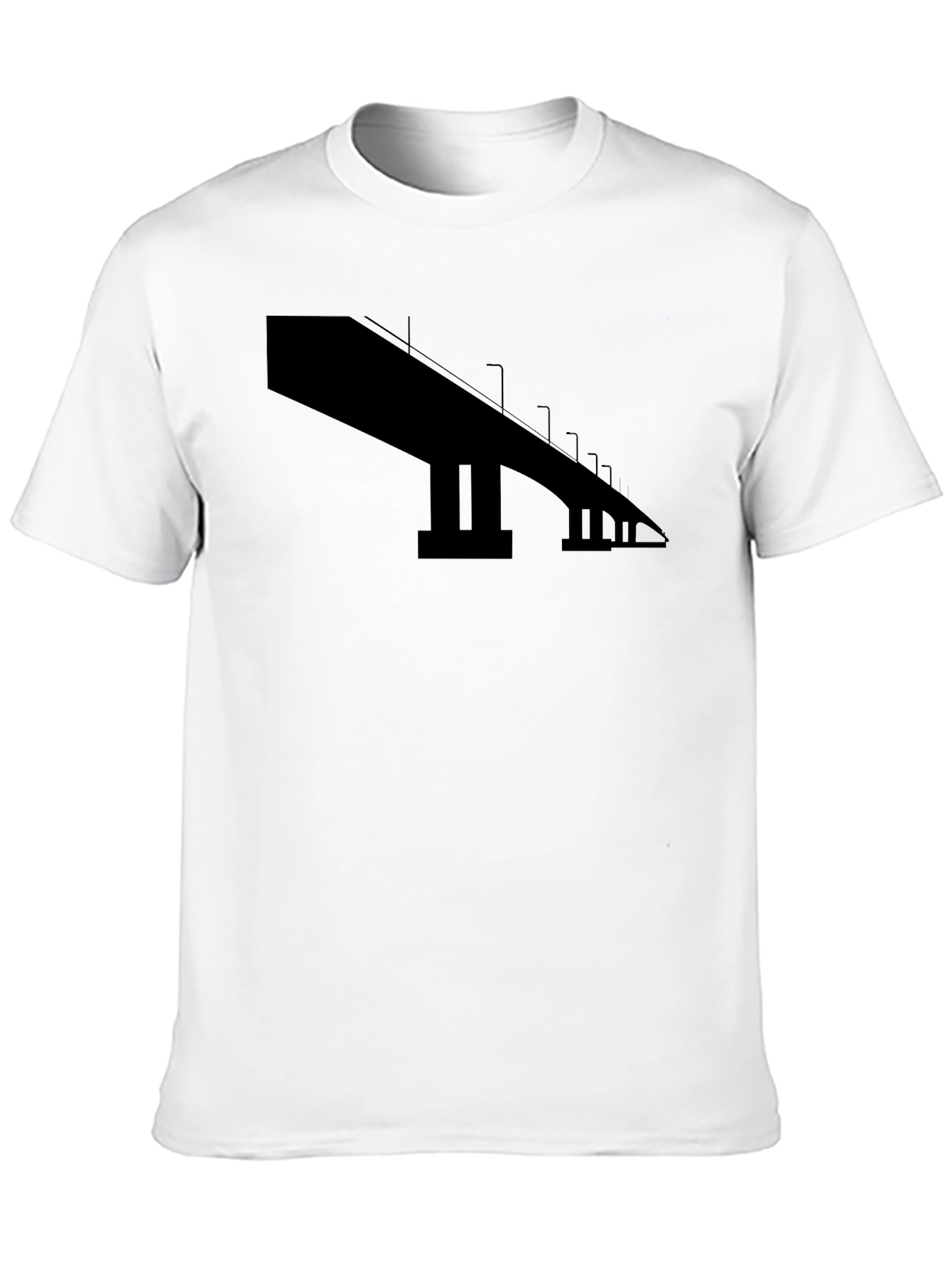 Abstract Bridge Graphic Black T-Shirt