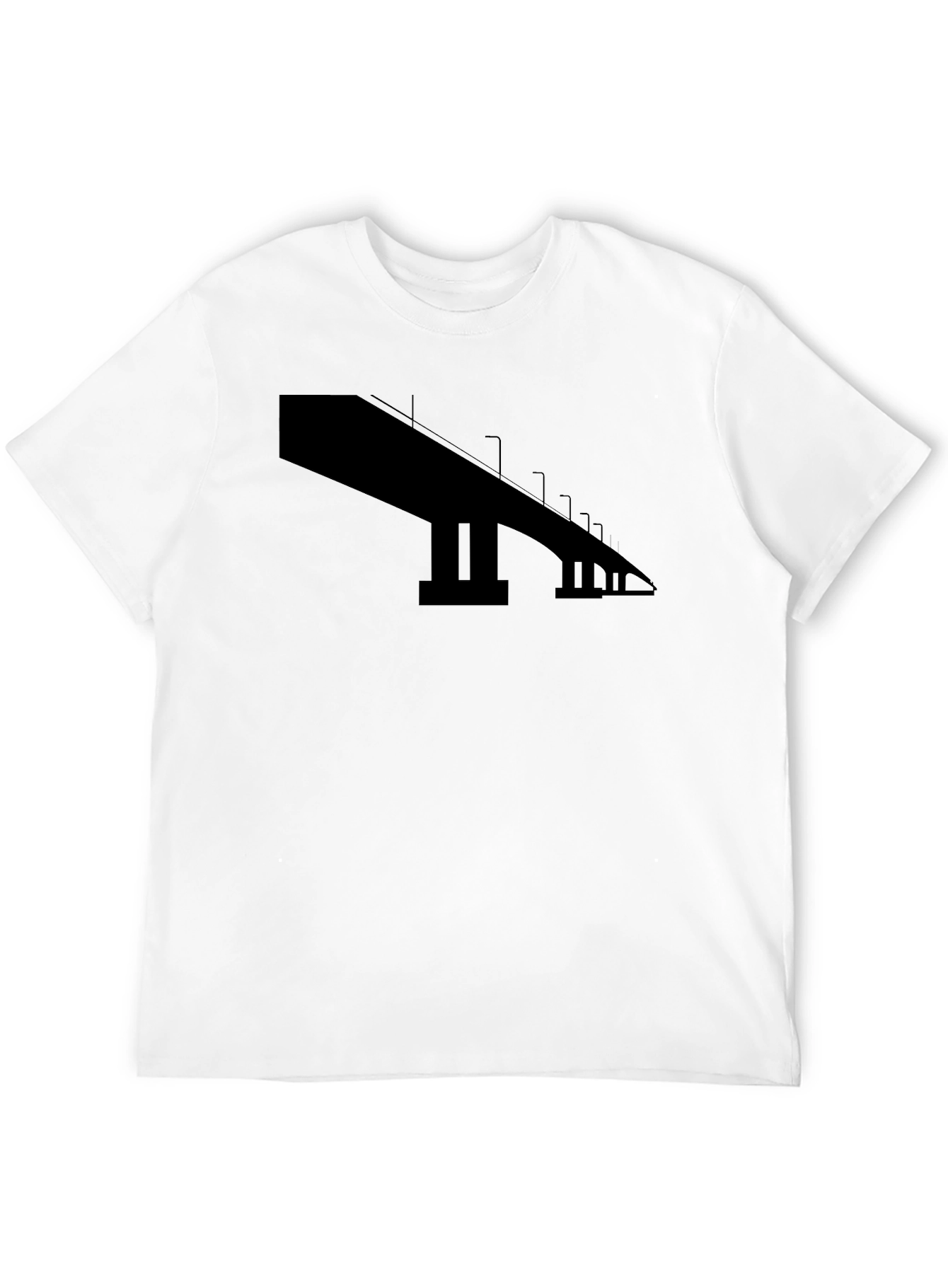 Abstract Bridge Graphic Black T-Shirt