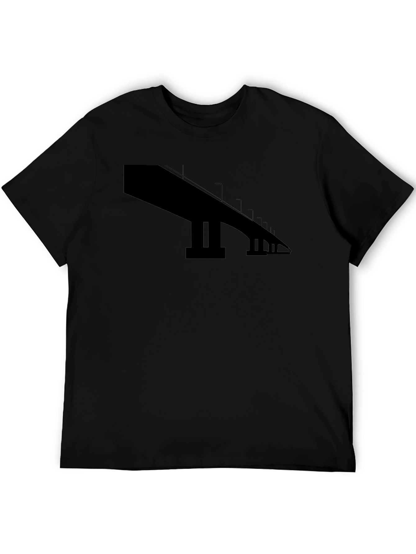 Abstract Bridge Graphic Black T-Shirt
