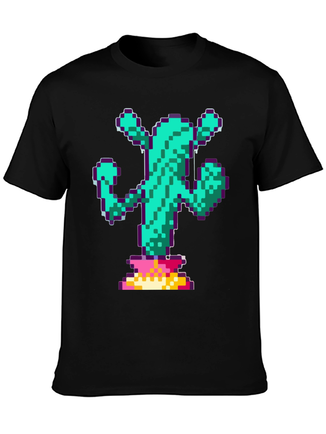 Pixel Cactus Graphic Tee - Retro Gaming Style
