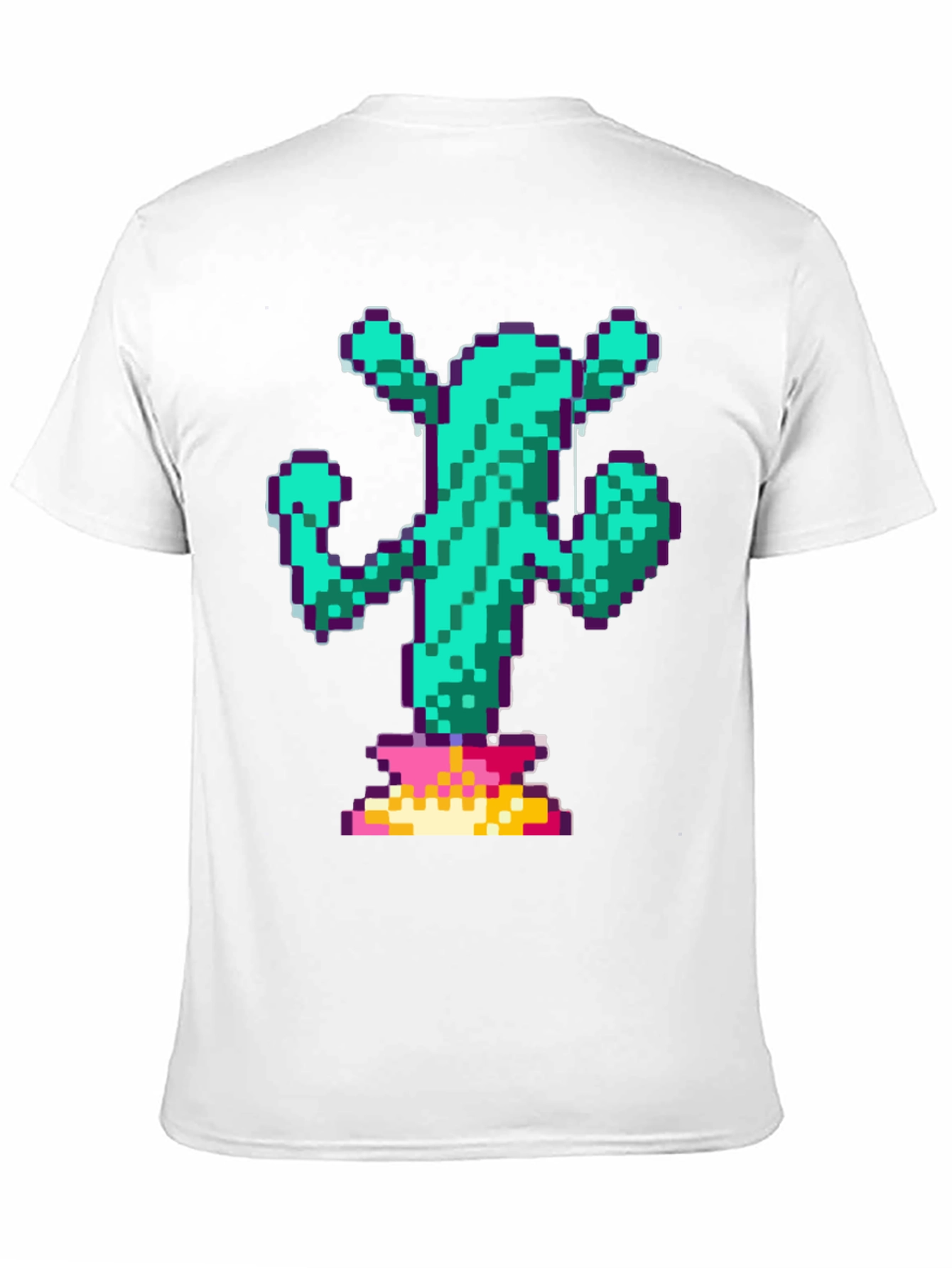Pixel Cactus Graphic Tee - Retro Gaming Style