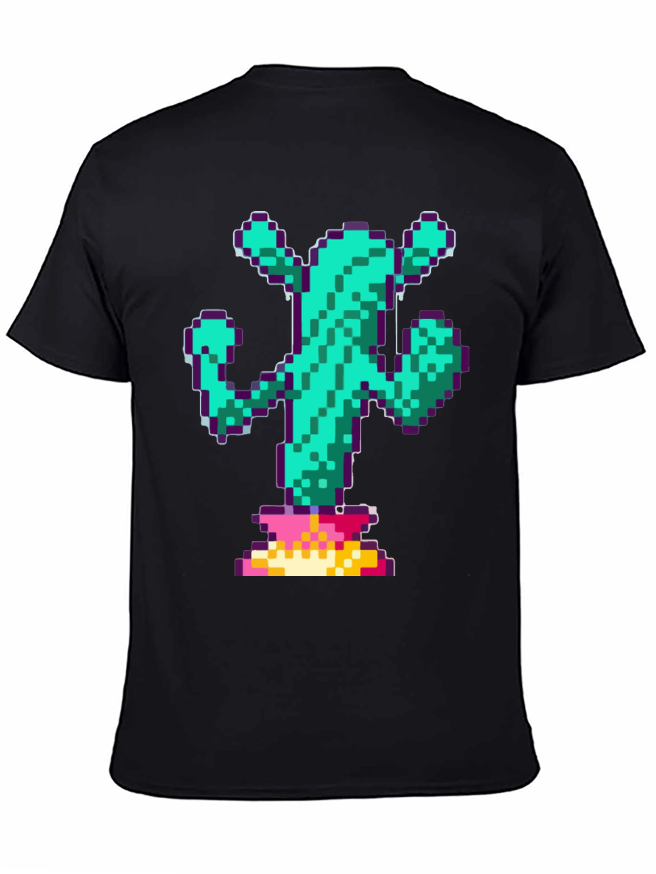 Pixel Cactus Graphic Tee - Retro Gaming Style