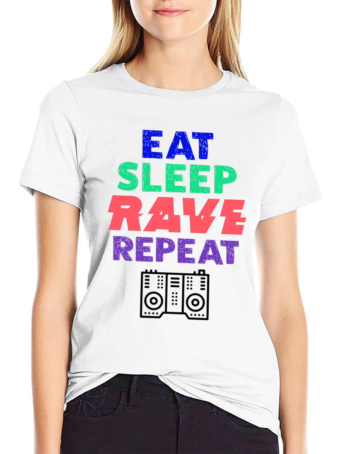Eat Sleep Rave Repeat T-Shirt - EDM Party Tee
