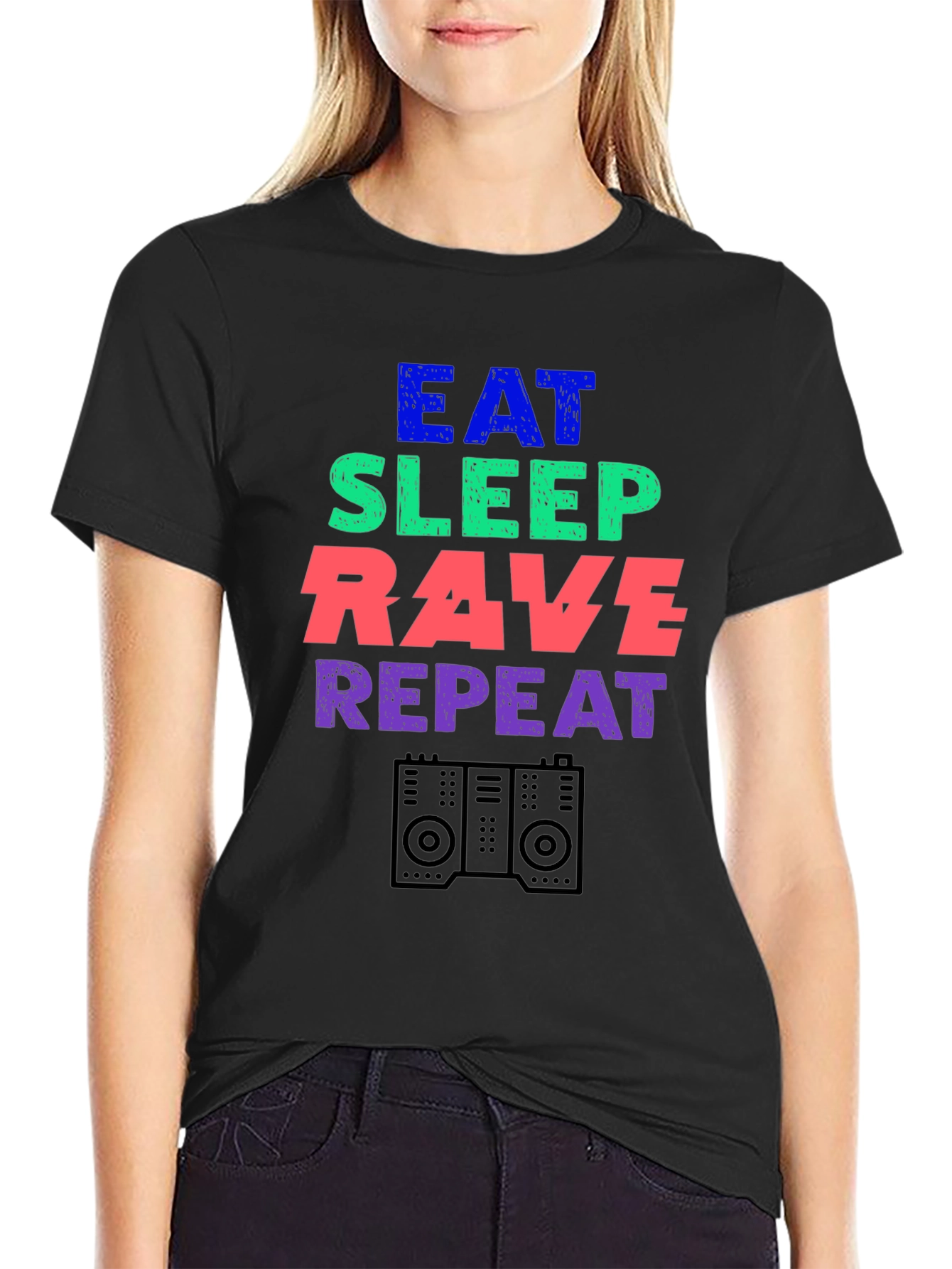 Eat Sleep Rave Repeat T-Shirt - EDM Party Tee