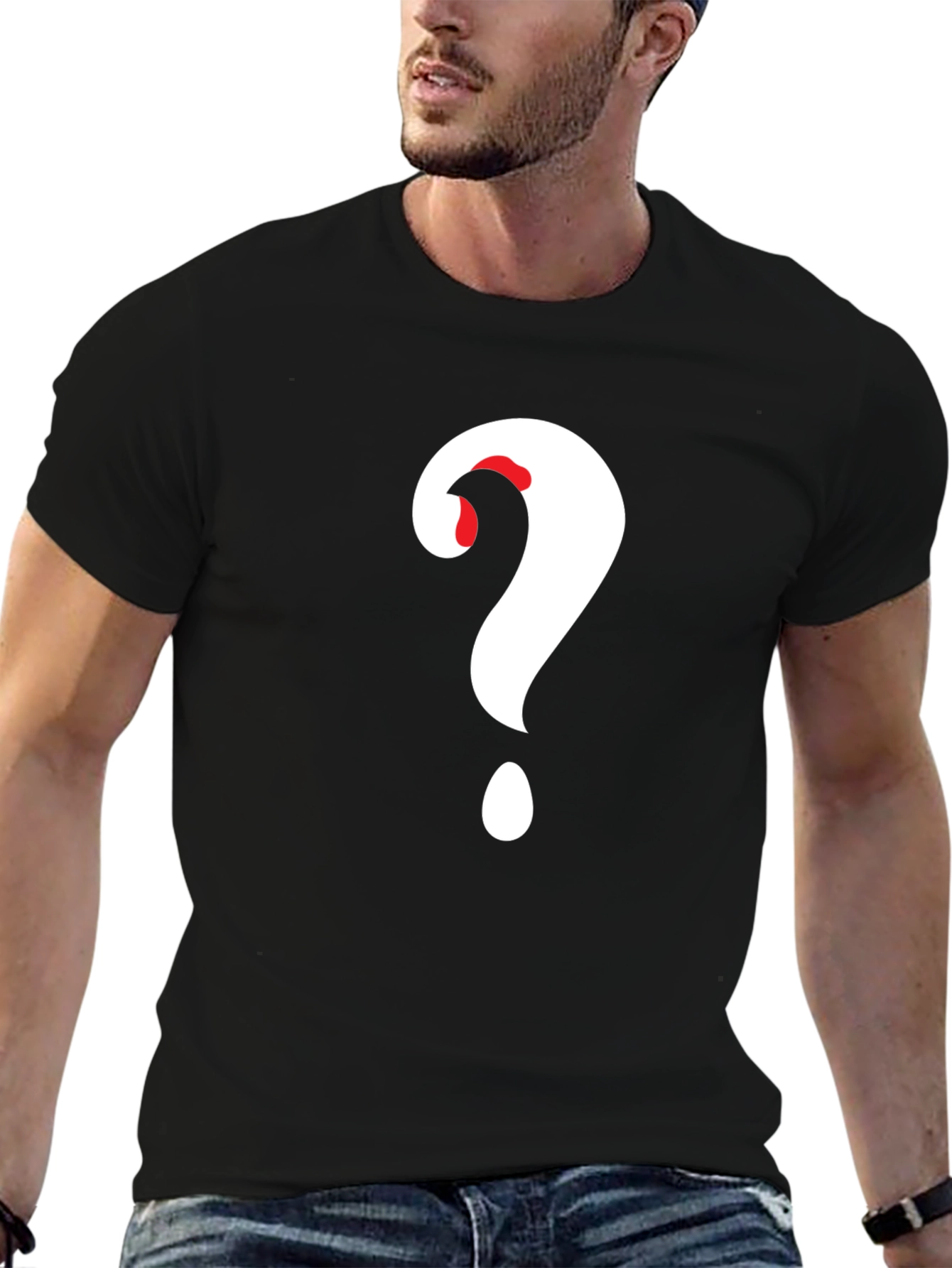 Mystery Black T-Shirt - Question Mark Graphic