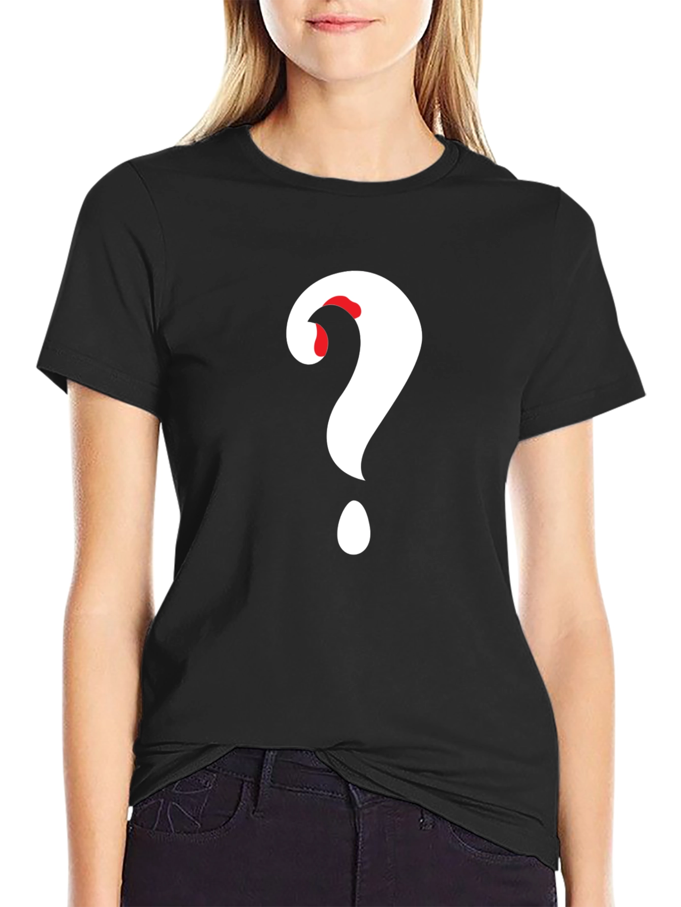 Mystery Black T-Shirt - Question Mark Graphic