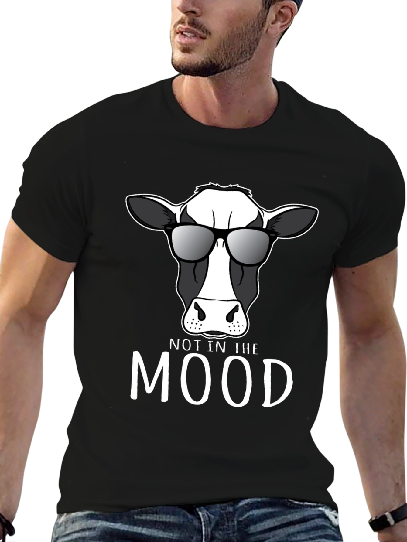 Not In The Mood Cow Graphic T-Shirt