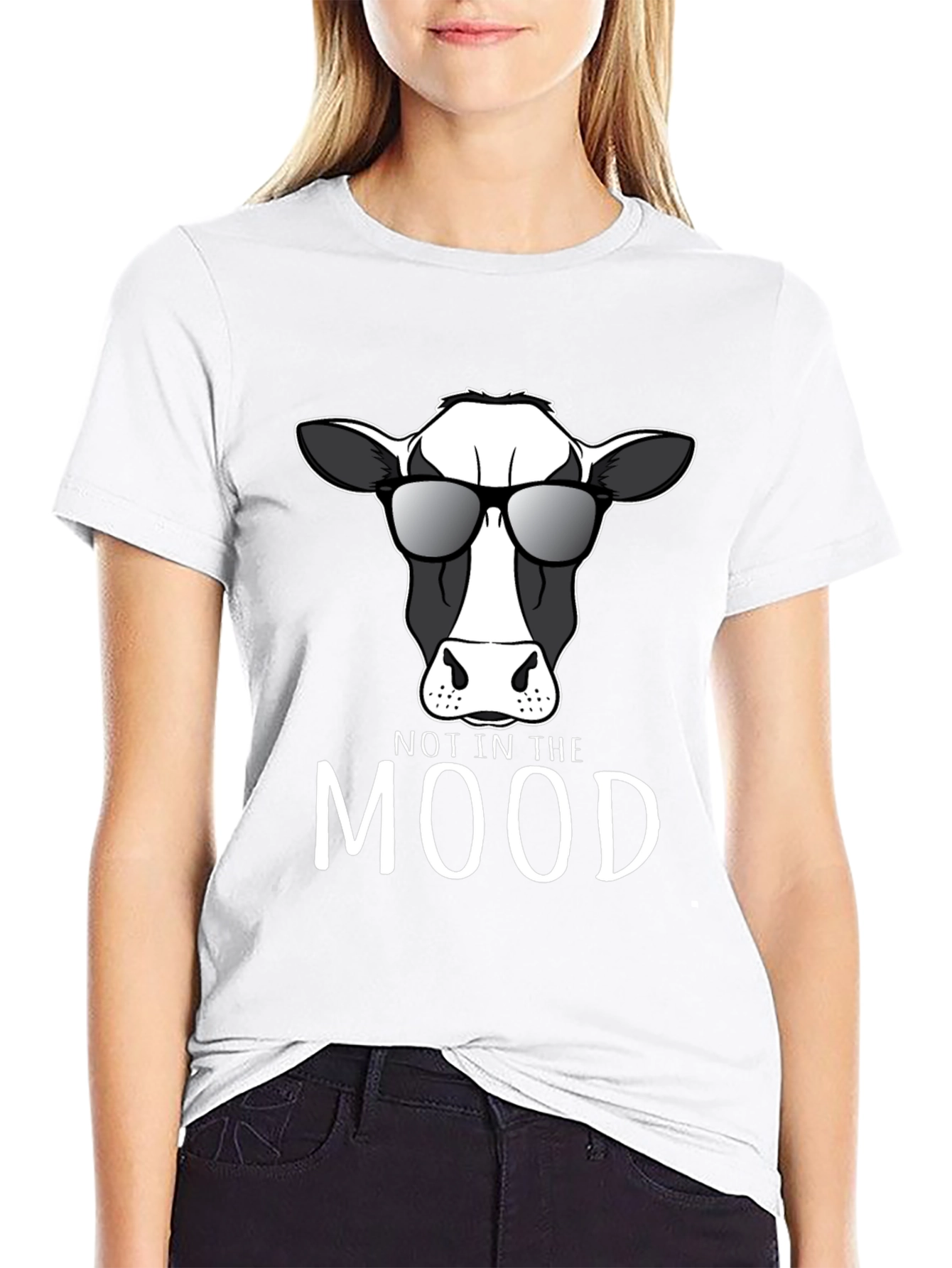 Not In The Mood Cow Graphic T-Shirt